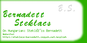 bernadett steklacs business card